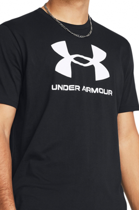 Under Armour, Tricou din amestec de bumbac, Cu imprimeu logo, Negru [3]