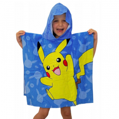 Prosop poncho copii, Pokemon, Bumbac, 120 x 60 cm [1]
