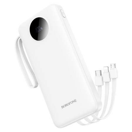 Gadgeturi Auto & Telefoane - Baterie Externa, Borofone, BJ53 Power, 10000MAH, 10W, Lightning, microUSB, USB-A, USB-C, Alba