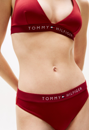 Costum de baie dama, Tommy Hilfiger, Set doua piese, Roșu, Banda Logo [3]