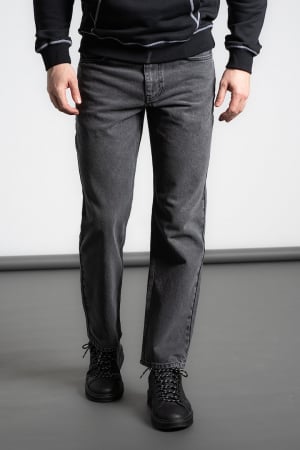 Blugi Bărbați, Karl Lagerfeld Jeans, Gri, Straight Fit, Bumbac organic