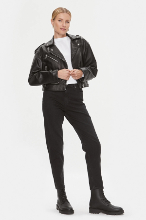 Blugi Dama, Calvin Klein Jeans, Denim, Negru, Mom Fit, Talie Inalta [2]