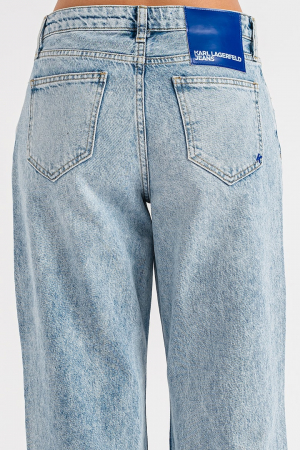 Blugi Dama, Karl Lagerfeld, Bumbac organic, Relaxed Fit, Albastru deschis [5]