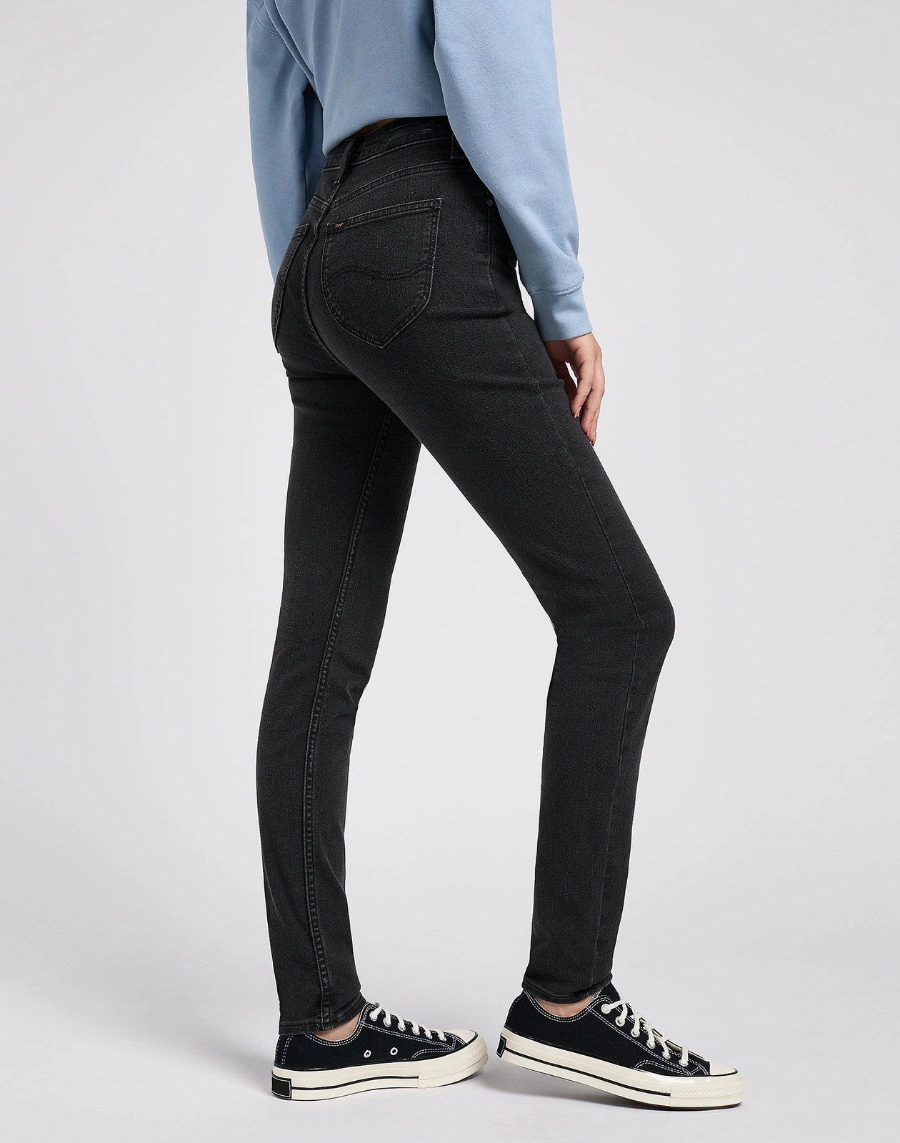 Blugi Dama, Lee, Talie înaltă, Skinny, Negru, Bumbac [2]