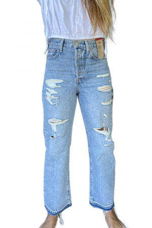 Blugi Dama, Levi's, Talie înaltă, Subțire pe sold si coapse, Pana la glezne, Albastru [1]