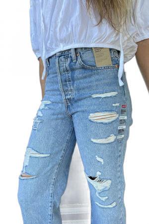 Blugi Dama, Levi's, Talie înaltă, Subțire pe sold si coapse, Pana la glezne, Albastru [4]