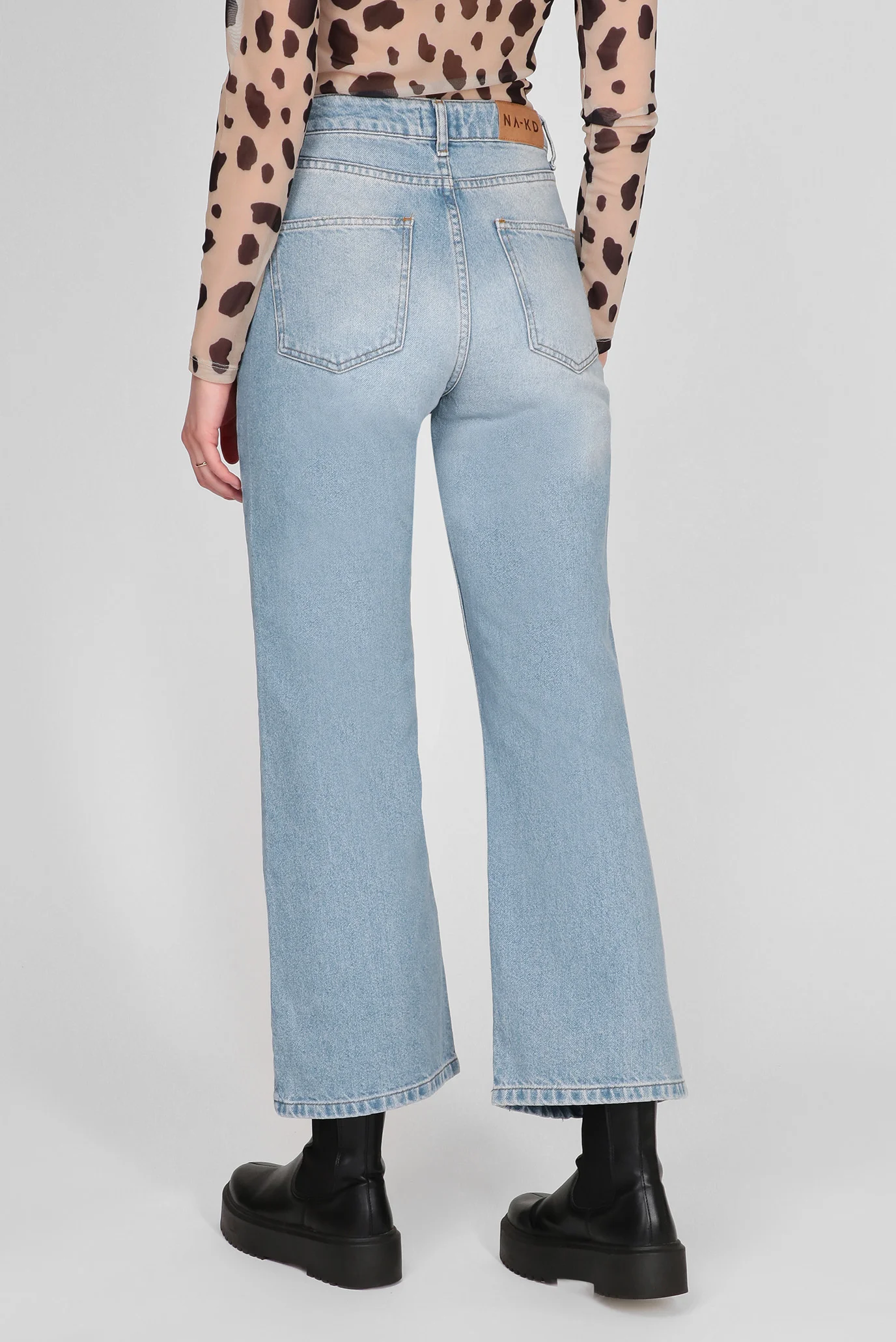 Blugi Dama, NA-KD, Albastru, Relaxed Fit [3]