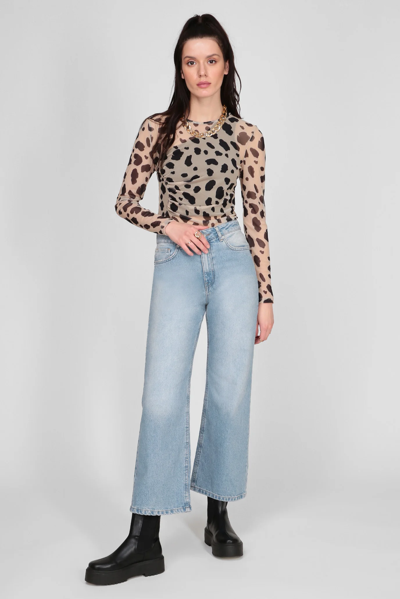 Blugi Dama, NA-KD, Albastru, Relaxed Fit [1]