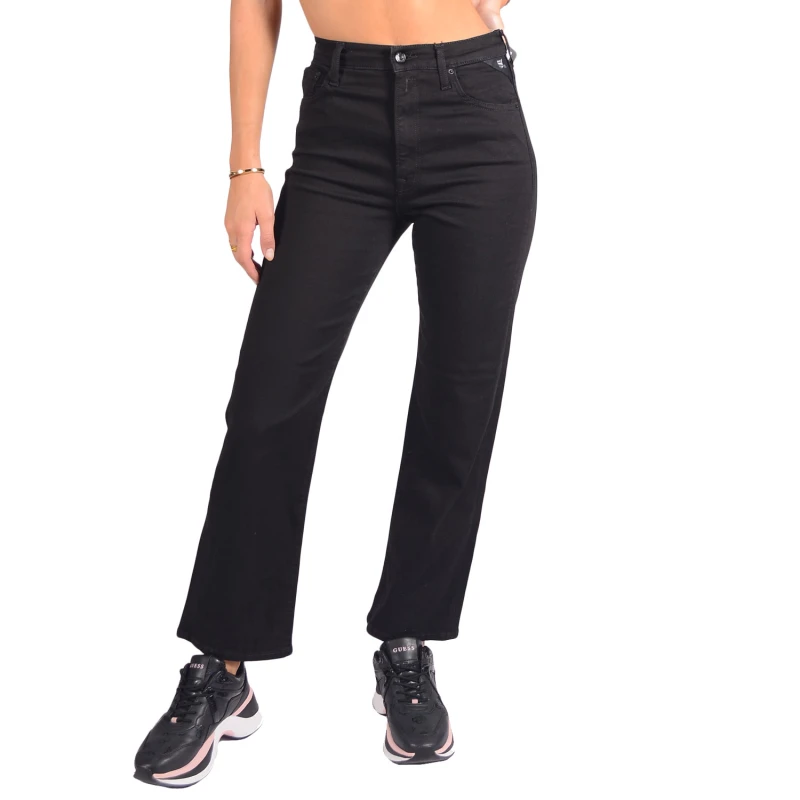 Blugi Dama. Replay, Cu talie înaltă, Straight Fit, Negru, W28/L28 [1]