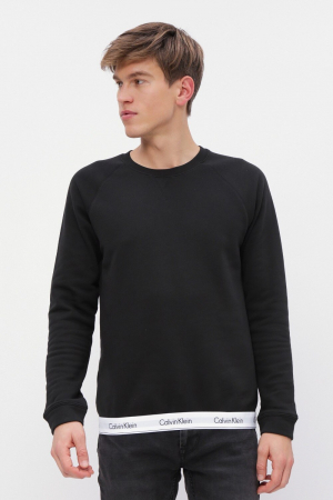 Bluza Bărbați, Calvin Klein, Bumbac/Poliester, Negru/Alb