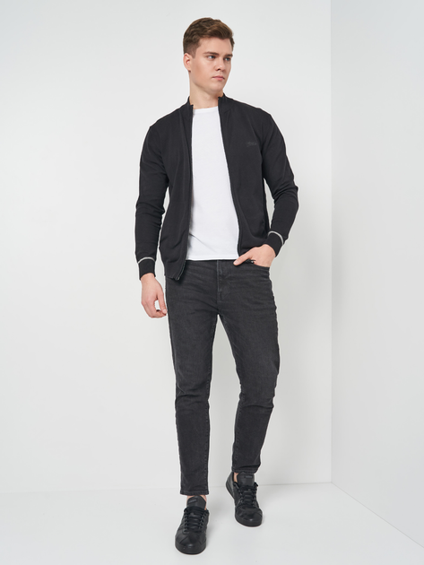 Bluza Barbati, Guess, Neagra, Bumbac organic, Cu fermoar [2]