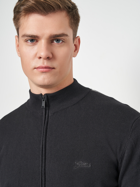 Bluza Barbati, Guess, Neagra, Bumbac organic, Cu fermoar [3]