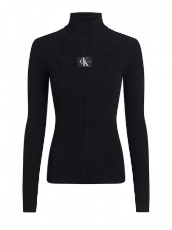 Bluza Dama, Calvin Klein, Guler Înalt, Negru, S INTL [6]