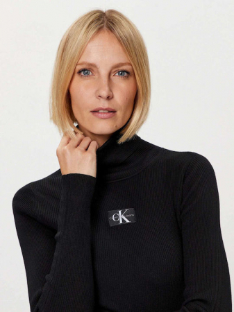 Bluza Dama, Calvin Klein, Guler Înalt, Negru, S INTL [3]