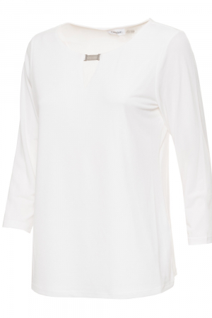 Bluza Dama, Calvin Klein, Eleganta cu broșă argintie, Alb [2]