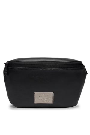 Borseta Unisex, Calvin Klein Jeans, Negru, Logo Metalic, Piele Ecologica