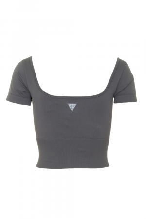 Bustiera cu logo pentru fitness, Guess, Gri închis [6]