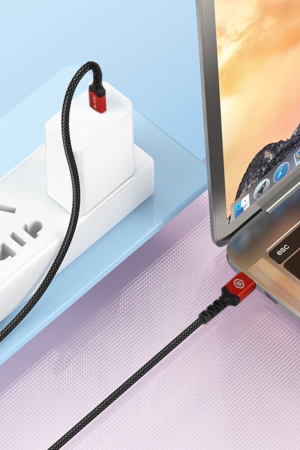 Cablu Date, Blavec, Raptor Împletit - USB TIP C La Lightning - PD 20W, 2,4 A, 2 Metri, Android si iOS CarPlay [1]