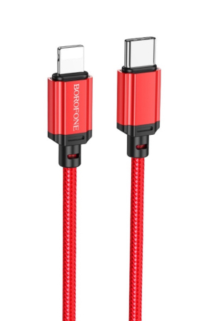 Cablu Date, Borofone, BX87 Sharp - USB Tip C la Lightning - PD 20W, 1 Metru, Roșu