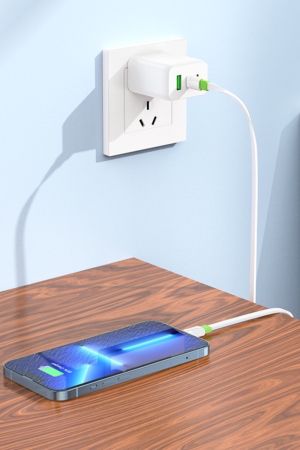 Cablu Date, Borofone, BX89 Uniune - USB TIP C La Lightning - PD 20W, 1 Metru, Alb-Verde [4]