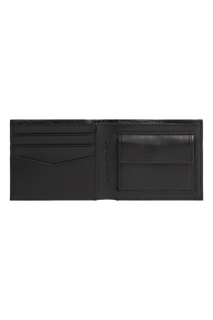 Calvin Klein Jeans, Portofel pliabil de piele, Cu aspect texturat, Negru [1]