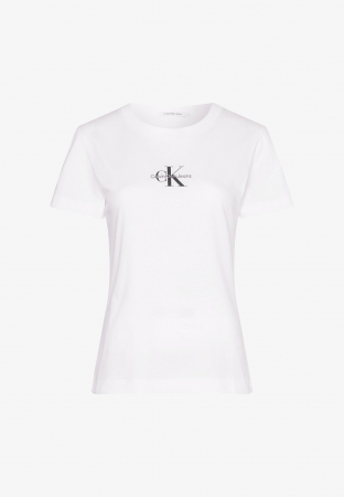 Calvin Klein Jeans, Tricou Dama, De bumbac, Cu decolteu la baza gatului