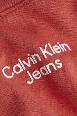 Calvin Klein Jeans, Tricou Bărbați, Slim fit, Din amestec de bumbac organic cu decolteu la baza gatului, Portocaliu mandarina [4]