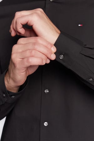 Camasa Barbati, Tommy Hilfiger, Bumbac, Slim Fit, Negru [6]