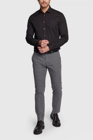 Camasa Barbati, Tommy Hilfiger, Bumbac, Slim Fit, Negru [4]