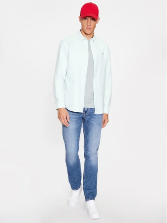 Camasa Barbati, Tommy Jeans, Verde Deschis, Logo Brodat, Clasic Oxford [2]