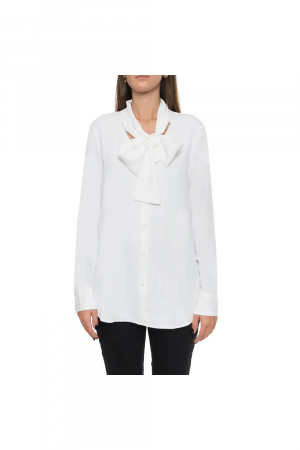 Camasa Dama, Calvin Klein, Guler tip fundă, Alb, M [3]