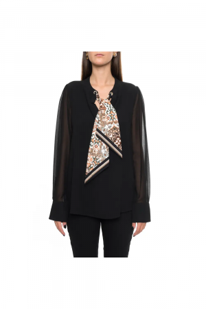 Camasa Dama, Calvin Klein, Brosa tip fundă, Negru, M [3]