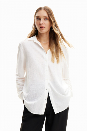 Camasa Dama, Desigual, Mini Logo, Alb, Vascoza [1]