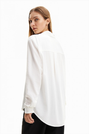 Camasa Dama, Desigual, Mini Logo, Alb, Vascoza [2]