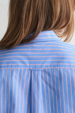 Camasa Dama, Gant, Albastru, Bumbac, Dungi Vopsite [5]
