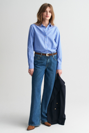 Camasa Dama, Gant, Albastru, Bumbac, Dungi Vopsite [3]