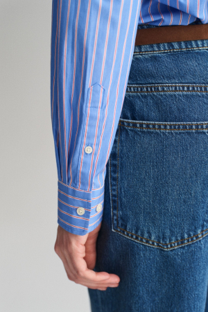 Camasa Dama, Gant, Albastru, Bumbac, Dungi Vopsite [4]