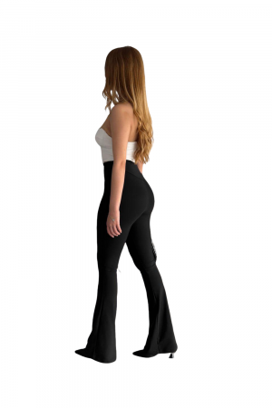 Colanti Dama, Evazati cu talie inalta, Banda lata, Negru, Poliester [3]