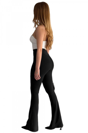Colanti Dama, Evazati cu talie inalta, Banda lata, Negru, Poliester [1]