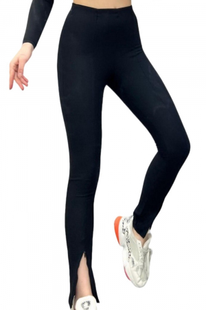 Colanti Dama, Mini striatii, Poliester, Negru, Cu fermoar la glezna [3]