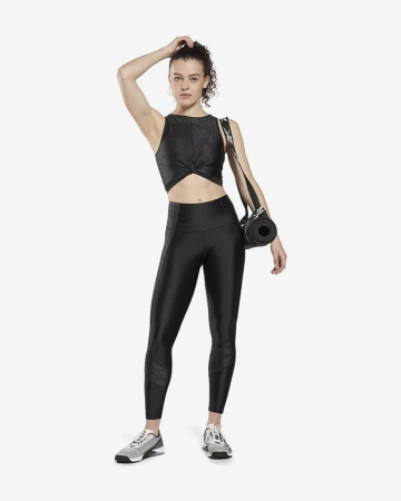 Colanti Dama, Reebok, Negru, Yoga Scribble HR Tlght [3]