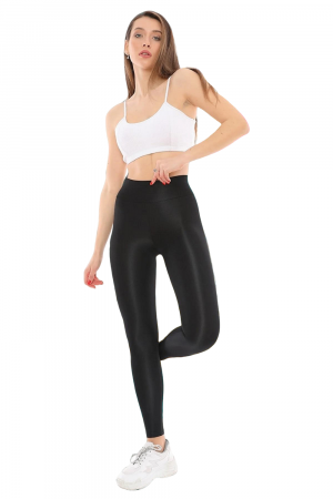 Colanti Dama, Talie inalta cu banda lata, Negru, Poliester [3]