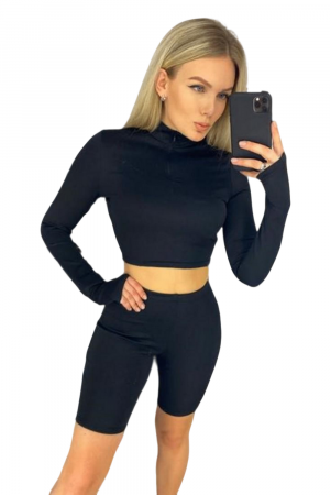 Compleu Dama, Material fin si croiala mulata, Negru