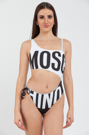 Costume de baie - Costum de baie dama, Moschino, Alb/Negru, Logo