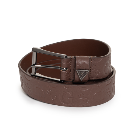 Accesorii - Curea Bărbați, Guess, Maro, Logo in relief