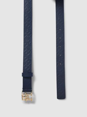 Curea Dama, Tommy Hilfiger, Piele 100% , Albastru închis, Logo [4]