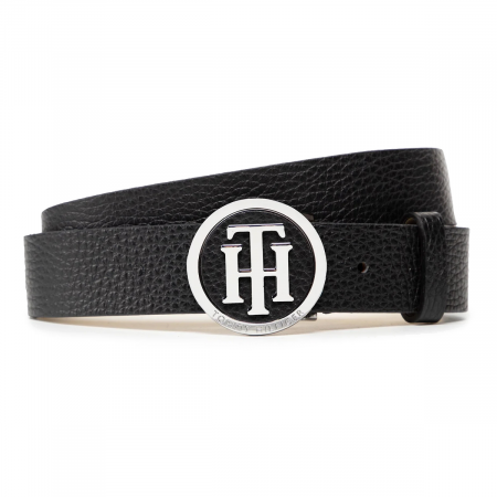 Curele Dama - Curea Dama, Tommy Hilfiger, Piele, Negru, Catarama Metalica