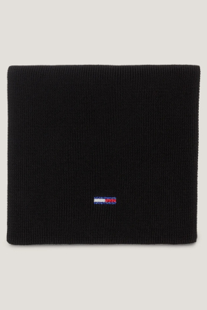 Fular Dama, Tommy Hilfiger, Negru, Logo Brodat [2]