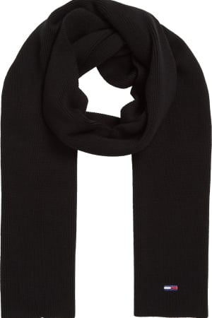 Fular Dama, Tommy Hilfiger, Negru, Logo Brodat