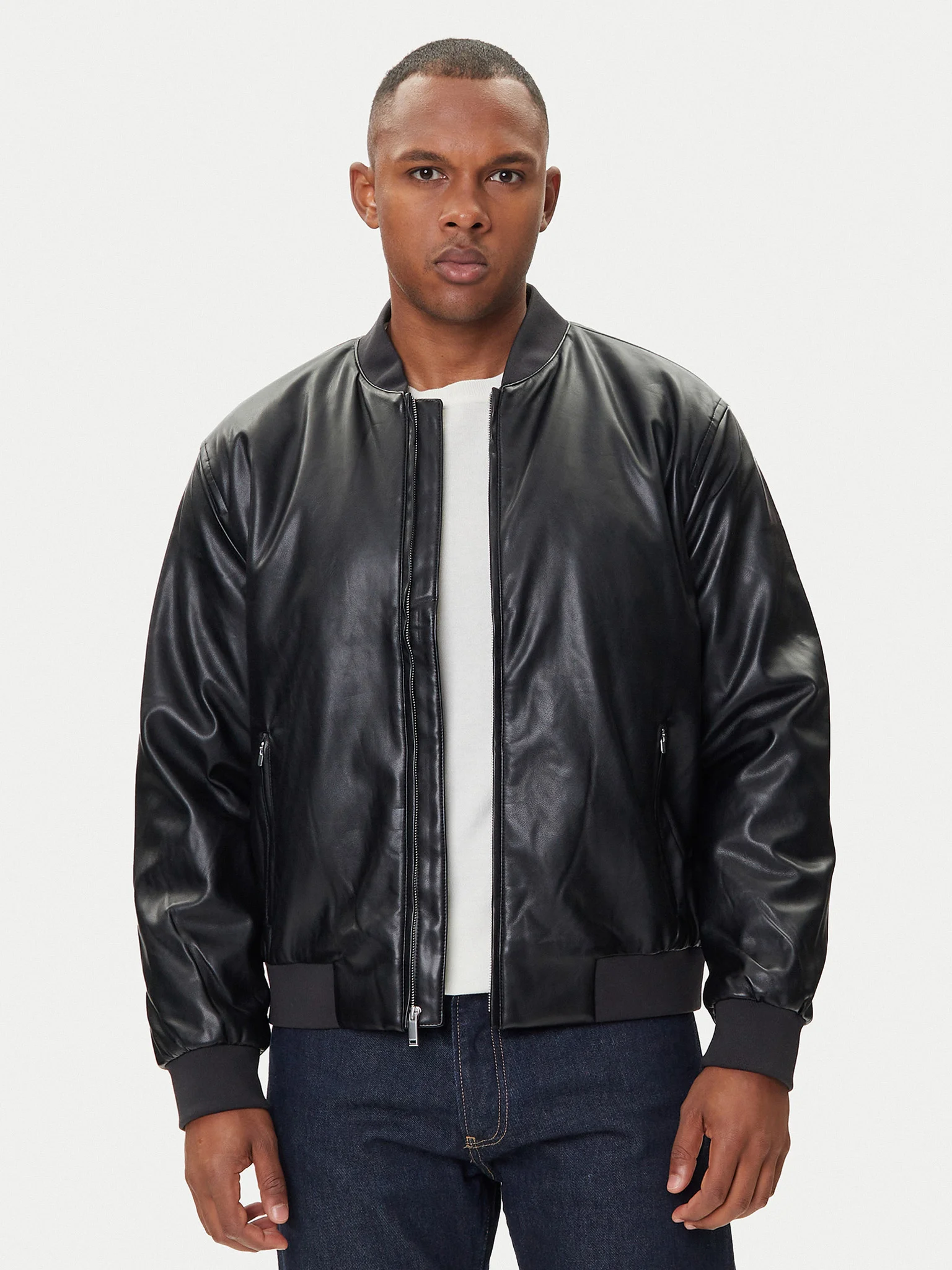 Geci - Geaca Barbati, Calvin Klein Jeans, Negru, Bomber